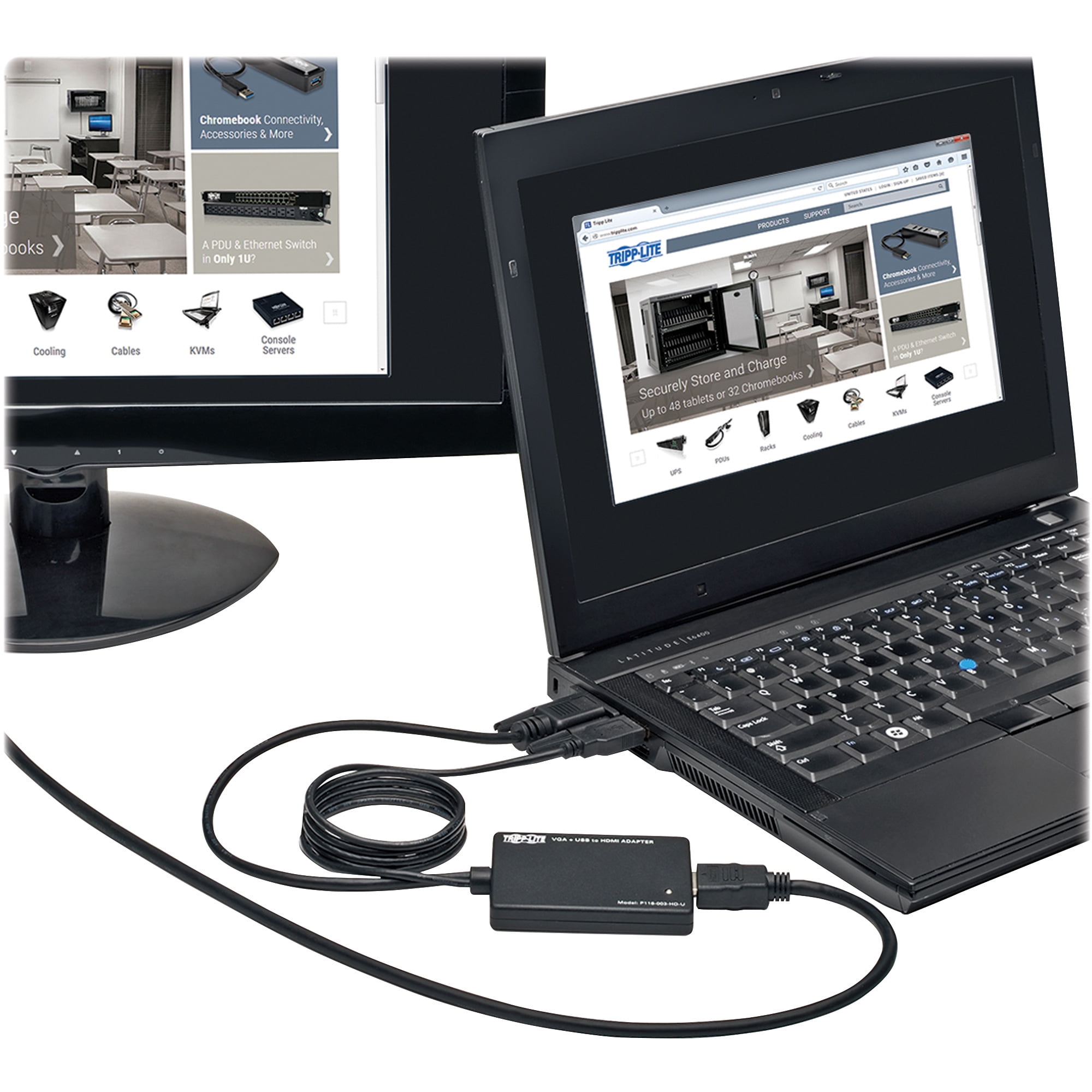 Tripp Lite, TRPP116003HDU, VGA to HDMI Converter / Adapter, 1, Black