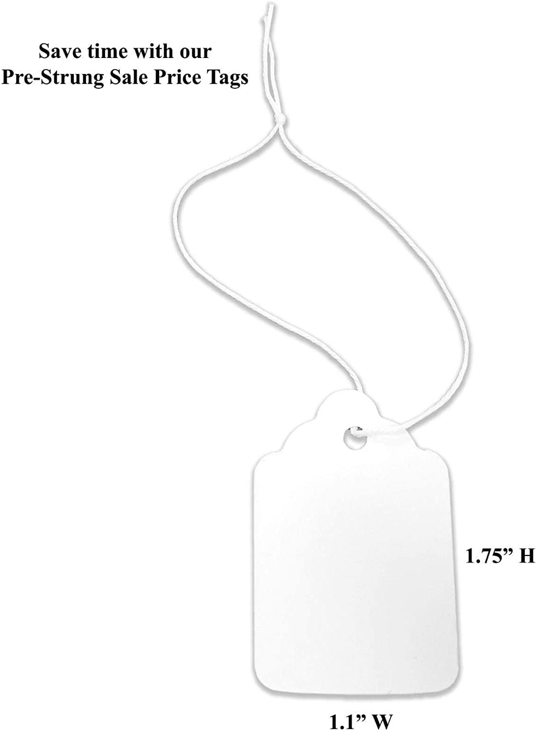 Wholesale #5 Fluorescent Neon Blank Strung Merchandise Price Tags 1.1" x 1.75" 