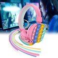 thumbnail image 1 of Auriculares Ajustables Con Cabeza De Burbuja De Empuje, Juguete Portátil De Descompresión De Silicona, Auriculares Estéreo Bluetooth Con Arcoíris Para Adultos Y Niños 2 En 1 Guardurnaity EL016537-01, 1 of 5