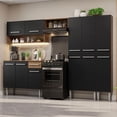 thumbnail image 2 of Cocina Integral Completa 261cm Emilly Madesa 02 - Marrón/Negro, 2 of 9