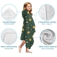thumbnail image 7 of Green Sun Moon Star Planet Cloud Pattern Hooded Bath Towel，60"x35" for Ages 3 To 12 Kids, Quick Dry Lightweight Soft Microfiber Hood Beach Towel Cover Up for Kids, 7 of 7