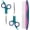 Green 3 in 1, variant on Professional Dog and Cat Grooming Scissors, Pet Grooming Shears, Sharp Stainless Steel Blade With Round Tips - Safety Fur Trimming for Dogs, Cats (Set of 2)