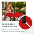 thumbnail image 5 of Round Outdoor Tablecloth with Umbrella Hole and Zipper, Christmas Red Fitted Table Cover with Elastic Edge for 45-54 Inch, Modern Simple Xmas Red Backdrop Waterproof Patio Tablecoths for Picnic, 5 of 9