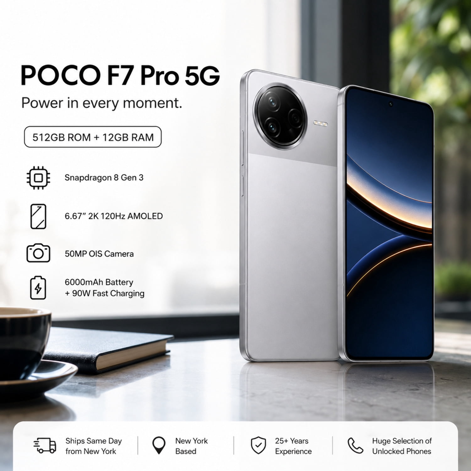 Xiaomi Poco F7 PRO 5G 512GB ROM 12GB RAM Dual Sim GSM Unlocked