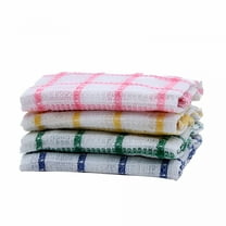 AUQ 4 Pack Kitchen Towels and Dishcloths Sets,100% Cotton Soft Absorbent Quick Drying Dish Towels for Kitchen,Washing Dishes,12X12 Inches,Multi Color