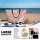 thumbnail image 5 of Easygdp Rose Gold Glitter Splatter Bolsa de Viaje de Playa de Gran Capacidad, Bolsa Tote Perfecta para la Playa, Escapadas de Fin de Semana y Viajes, 5 of 7