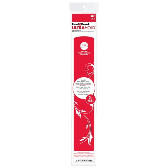HeatnBond UltraHold Iron-on Adhesive for Fabrics, 17 Inch x 5 Yards