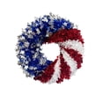 thumbnail image 2 of 12 Inch American Independence Day Patriotic Wreath, Red White Blue Farmhouse Style Plastic Wreath, Weather Resistant Easy Hang Decor for Front Door Outdoor Holiday, 2 of 7