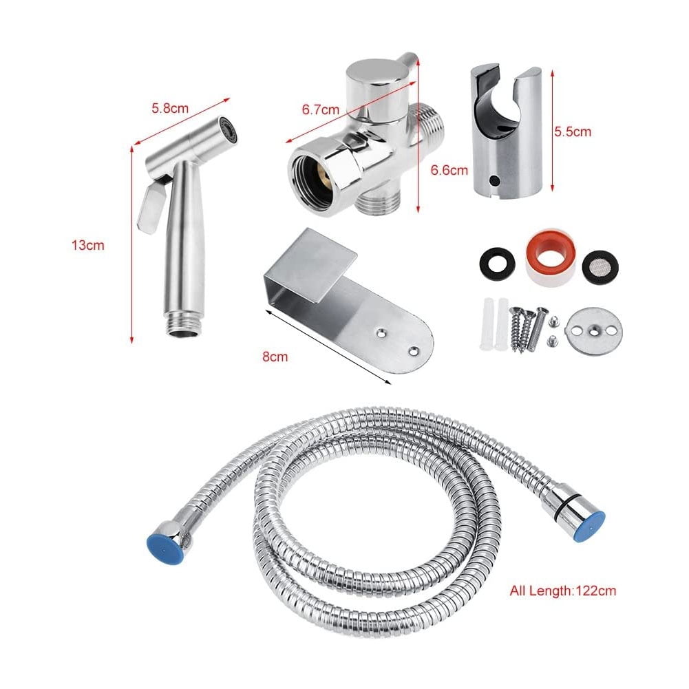 Garosa Stainless Steel Handheld Bidet Sprayer for Toilet,Bathroom Water Spray Head Set,Silver