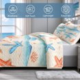 thumbnail image 6 of Davulos Coastal Bedspread King Size,3-Piece Starfish Seashell Beach Quilt Set,Beach Nautical Bedding,Reversible Coverlet with 2 Pillow Shams All Season, 6 of 9