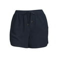 thumbnail image 4 of Terra & Sky Women's Plus Size Pull-On Drawstring Linen Shorts, 4 of 5