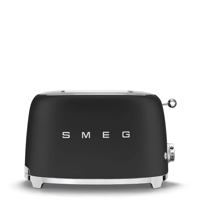 SMEG - tostador de 2 rebanadas con 6 preajustes y función de descongelación y bandeja extraíble para migas TSF01BLMUS, negro mate