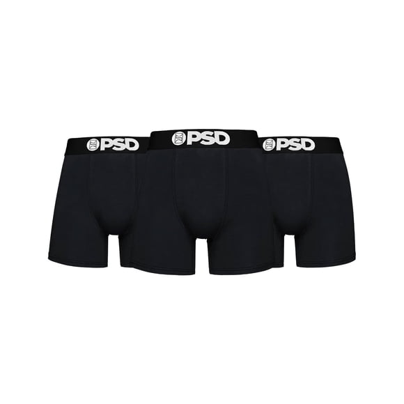 Calzoncillos tipo bóxer PSD para hombre, algodón negro, 3 unidades, que absorben la humedad