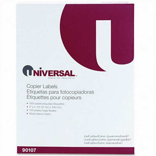 Universal 90107 Adhesive Address Labels for Copiers Bright White 2 x 4