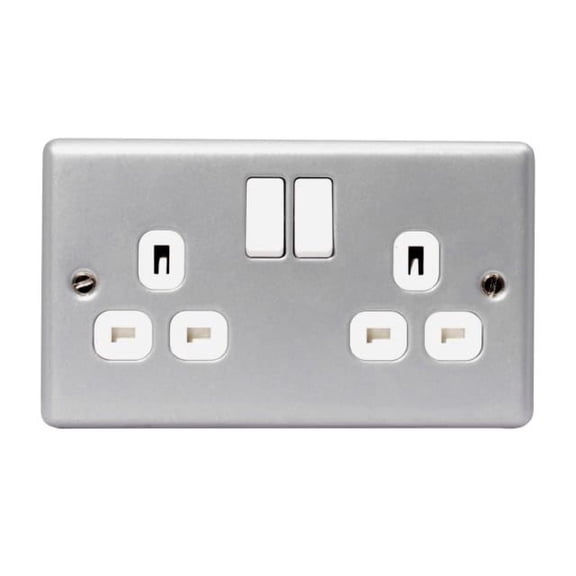 Masterplug - Metal Clad Switched Socket 2-Gang 13A