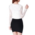 thumbnail image 4 of INSPIRE CHIC Top De Encaje Con Bordado De Flores Y Mangas Largas Transparentes Para Mujer Blanco S, 4 of 4