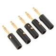 thumbnail image 4 of Adaptador de conectores banana para soldar con tornillo para amplificador de audio chapado en oro de 5 piezas negro, 4 of 7