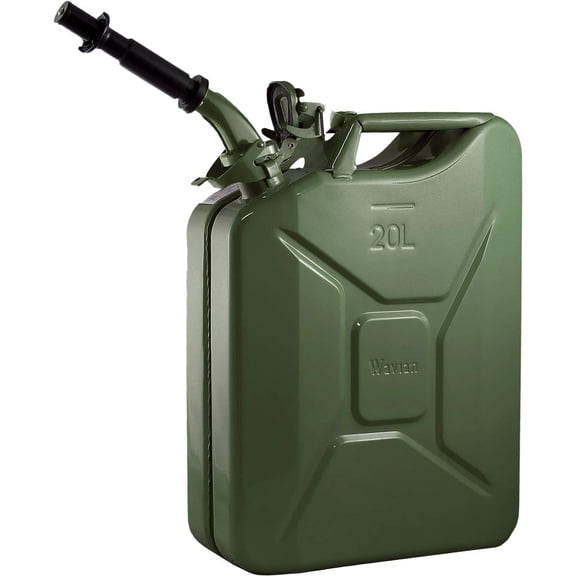 Wavian USA JC0020KVS Green Authentic NATO Jerry Fuel Can and Spout System 20 Liter