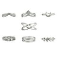 thumbnail image 3 of UDIYO 7Pcs Compact Alloy Finger Rings Cross Moon Electroplate Leaf Shap Rings for Party, 3 of 6