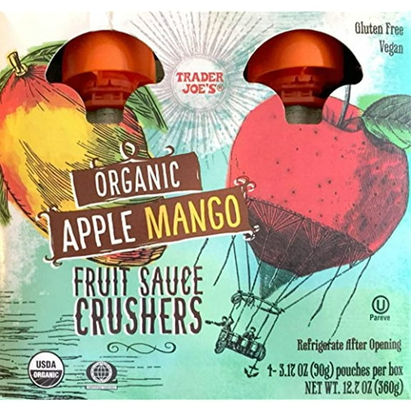 Trader Joe's Organic Apple Mango Fruit Sauce Crushers - 4 Count Per Box