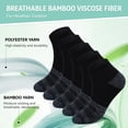 thumbnail image 3 of LOFIR Bamboo Viscose Diabetic Socks for Women Men - 5 Pairs Wide Non Binding Neuropathy Socks, Seamless Loose Cushion for Swollen Feet, Size 9-11, 3 of 6