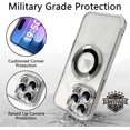 thumbnail image 3 of Compatible with iPhone 15 Pro Case Plating Magnetic Crystal [ Support Compatible with Magsafe ] Luxury Case Camera Protection Cover Screen Protector Cover Girls Women Phone Case -Silver, 3 of 6
