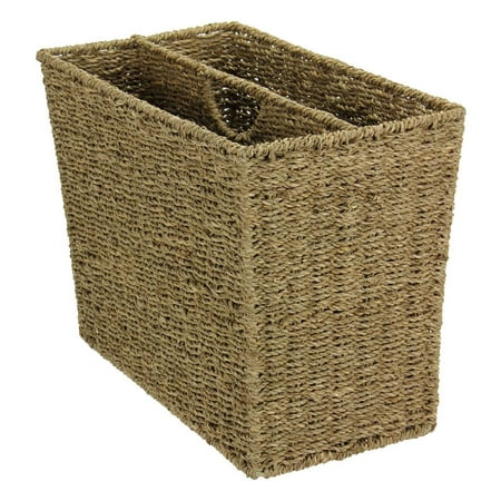 - Household Essentials Seagrass Side-by-Side Magazine Rack