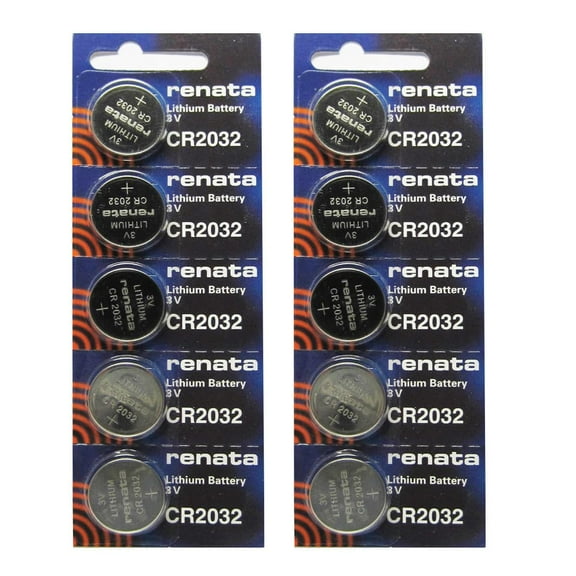 10pk Renata Coin Cell Battery CR2032 Lithium Compatible with CR2032, DL2032