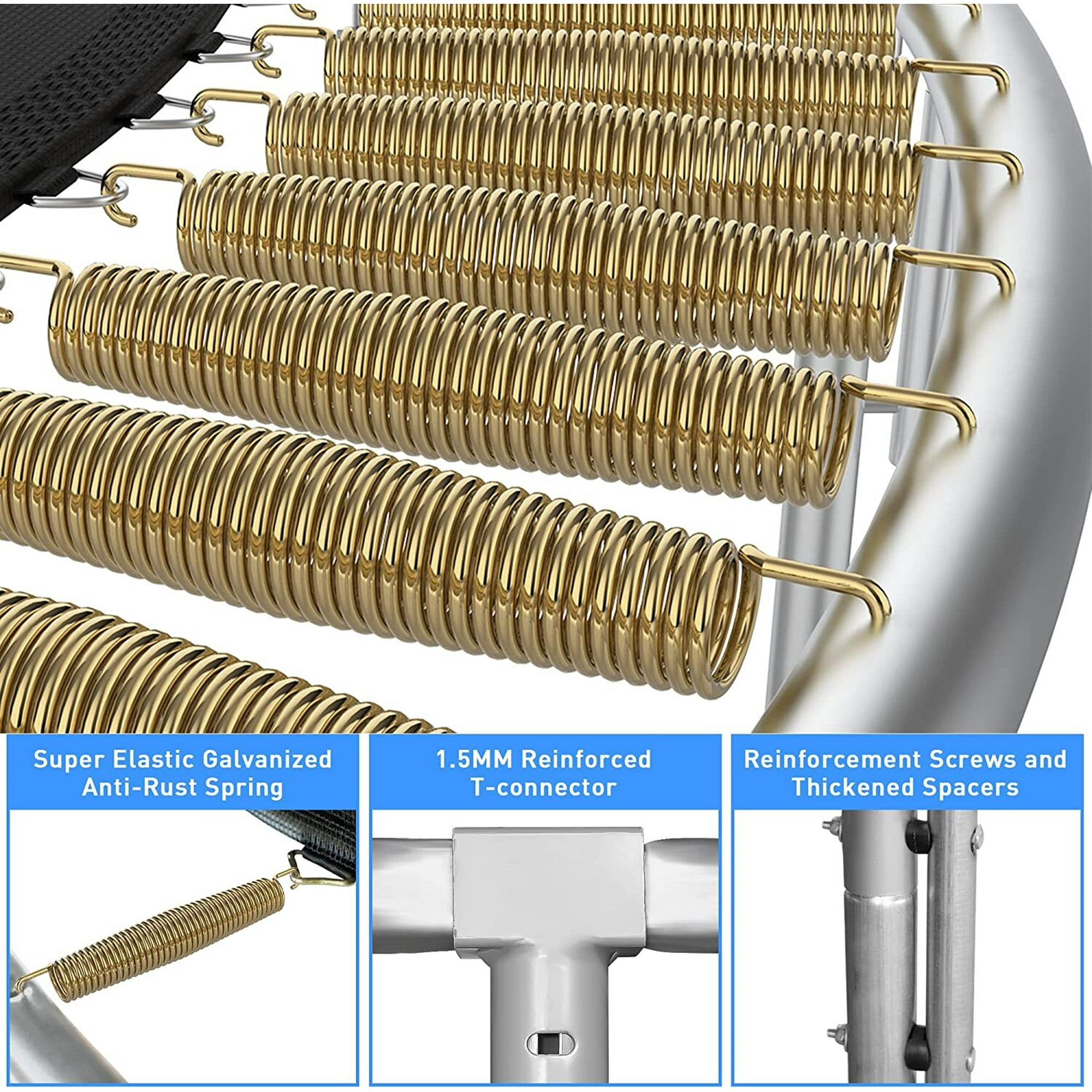 Kacho Trampoline for 4-5 Kids, 12FT Trampoline with Enclosure Net, Ladder, 1200LBS Weight Capacity, Outdoor Reacreational Trampoline, ASTM Approved Backyard Trampoline, No Gap Design