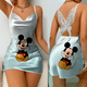 thumbnail image 1 of Vestido de encaje de superficie de satén para mujer, falda de pijama de Mickey, Minnie Mouse, nudo de lazo, moda de verano, 2024, 1 of 5