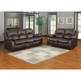 thumbnail image 5 of Lexicon Cranley Traditional Faux Leather Double Reclining Sofa in Brown, 5 of 5