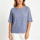 thumbnail image 5 of Neewe Women's Summer Casual Crewneck Half Sleeve T-Shirts Plain Loose Fit Cotton Linen Basic Tops Tees Blouses, 5 of 8