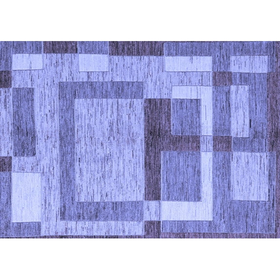 Ahgly Company Indoor Rectangle Abstract Blue Modern Area Rugs, 5' x 8'