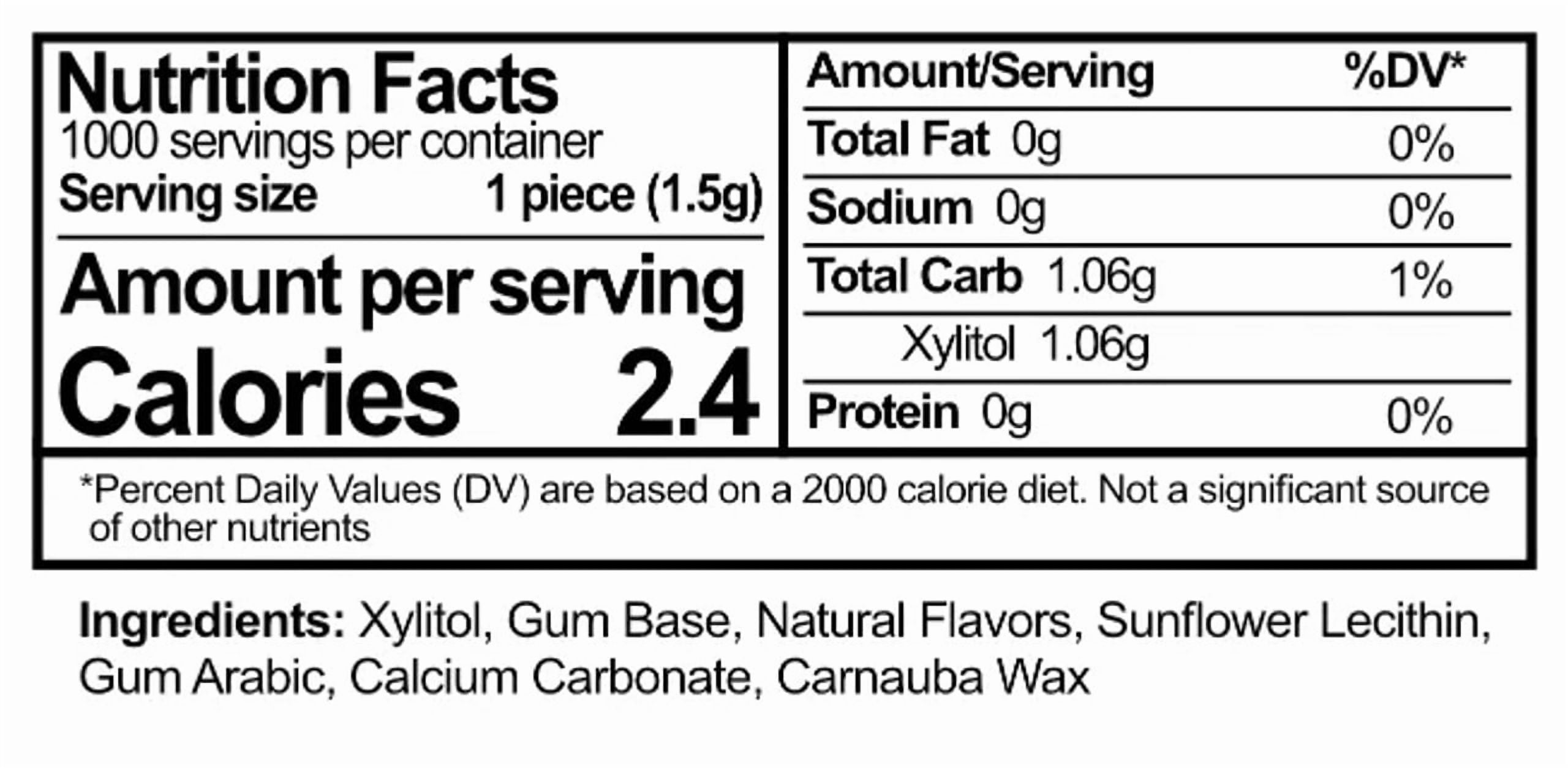 Epic Xylitol Chewing Gum - Sugar Free & Aspartame Free Chewing Gum Sweetened w/Xylitol for Dry Mouth & Gum Health (Fresh Fruit, 1000-Piece Bag, 1 Bag)