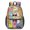 Multicolor Cat Head White Pattern, variant on Multicolor Cat and Flower White Pattern 17" Waterproof Oxford School Backpacks for Teens, S-Shape Padded Straps, for School, Travel, Hiking, Camping