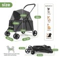 thumbnail image 2 of Wedyvko Pet Stroller, 4 Wheels Cat Dog Stroller Foldable Lightweight Dog Carrier Trolley Jogging Stroller,Black, 2 of 6