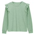 thumbnail image 2 of Tdoqot Girls T Shirts with Ruffle- Casual Fashion Long Sleeve Crewneck Kids Spring Clothes Tops Green Size 10, 2 of 6