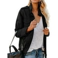 thumbnail image 6 of Long Sleeve Women Spring Fall Solid Color Zipper Coat Stand Collar Casual Military Anorak Jackets with Pocket, 6 of 6