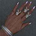 thumbnail image 2 of Personalized Rabbit Micro-Set Opaline Rock Hip-Hop Ring, 2 of 4