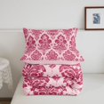 thumbnail image 5 of Erosebridal Pink Rose Damask Full Size Comforter Sets,Elegant Floral Motif Bedding Comforter Set,3pcs,1 Comforter and 2 Pillowcases,Pink Reversible, 5 of 7
