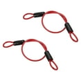 thumbnail image 1 of Uxcell Vinyl Coated Stainless Steel Cable with Loops, Flexible Wire Rope Security Chain Lanyard Lock for Outdoor Lighting Red 3/16"x2 ft, 1 of 7