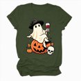 thumbnail image 7 of NOLDARES Halloween Shirts for Women Pumpkin Cat Graphic Tees Fall Crewneck Short Sleeve Costumes Autumn Party Graphic T-Shirt(AG,L), 7 of 7