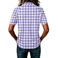 thumbnail image 6 of Women’s Fashion Casual Plaid Print Patchwork Sleeve Polo Neck Short Top for Daily Wear Work, XL, 6 of 6