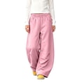 thumbnail image 1 of CPNG Girls Curved Barrel Sweatpants Solid Color Wide Leg Elastic High Waist Casual Pants Loose Street Style Jogger Pants, 1 of 5