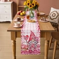 thumbnail image 2 of Valentine's Day Table Runner - 60 Inch Long Gnomes Love Roses Romantic Pink Plaid Cotton and Linen Blended Dress Scarves Farmhouse Table Runner for Kitchen Dining, Coffee Table, 13" x 60", 2 of 8