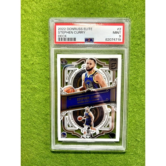 Stephen Curry CLEAR ELITE DECK PSA 9 CARD JERSEY #30 Warriors 2022 Donruss Elite