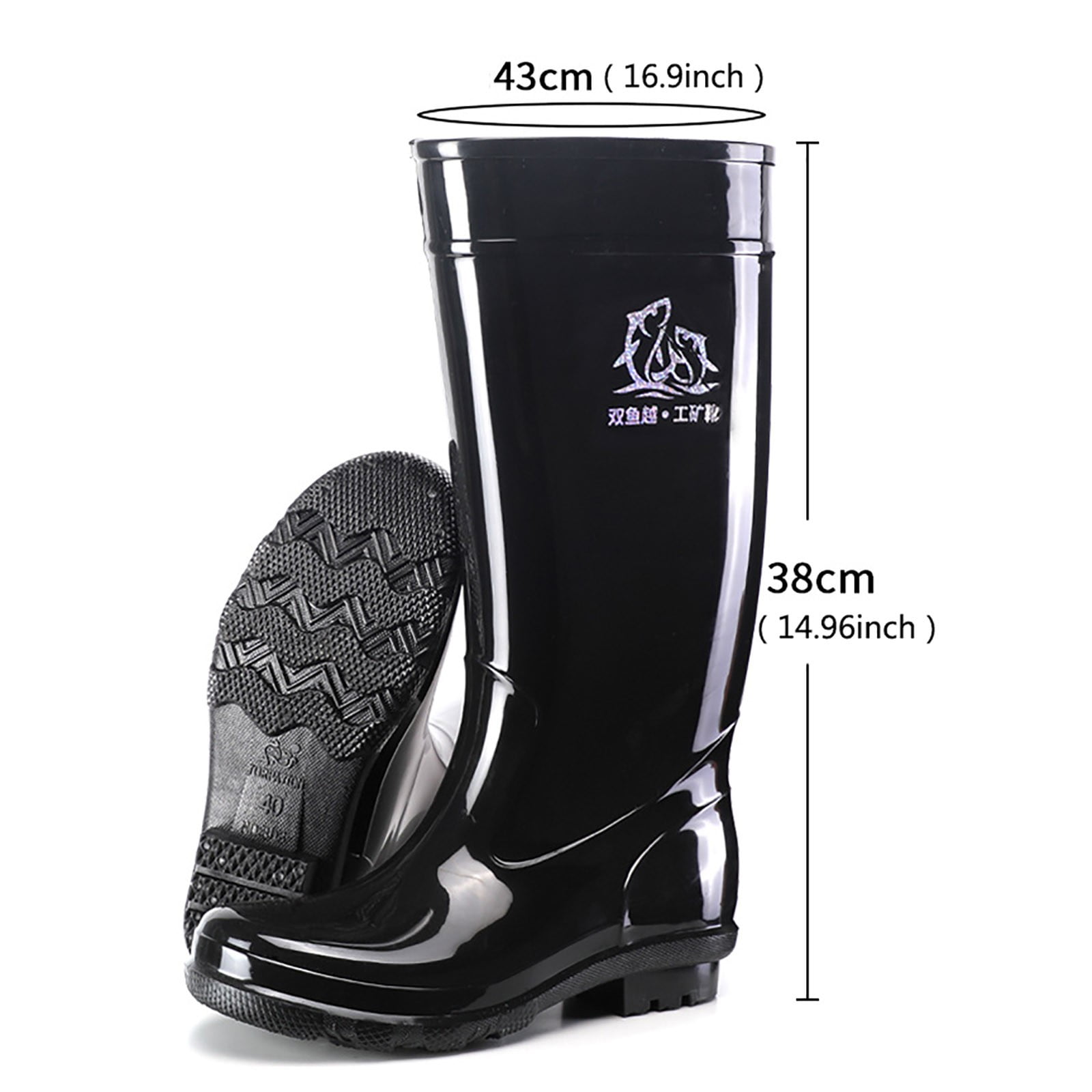 Homtechly Rain Boots for Men Waterproof Anti-Slip Rubber Boots