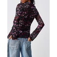 thumbnail image 3 of ZAXARRA Womens Button Down Shirt Casual Print Ruched Long Sleeve Button Up Shirt Ladies Work Blouses Loose Fit Tops, 3 of 5