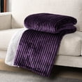 thumbnail image 4 of PAVILIA Soft Fleece Sherpa Throw Blanket for Sofa Couch Bed, Purple, 50x60, 4 of 7