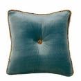 thumbnail image 2 of HiEnd Accents  Teal Velvet 18-inch x 18-inch Tufted Throw Pillow With Contrasting Paisley Butt, 2 of 2